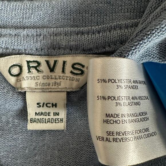 Orvis Classic Collection Top Small Oversized Light Blue Short Sleeve Stretchy - Picture 10 of 12